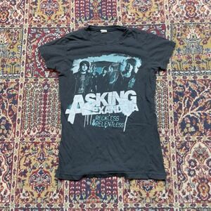 VTG 00s Asking Alexandria Reckless & Relentless Band Black Baby tee Cap Sleeve S